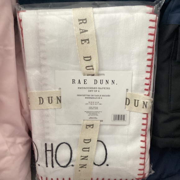 Rae Dunn embroidered napkins HO HO HO - Picture 1 of 1